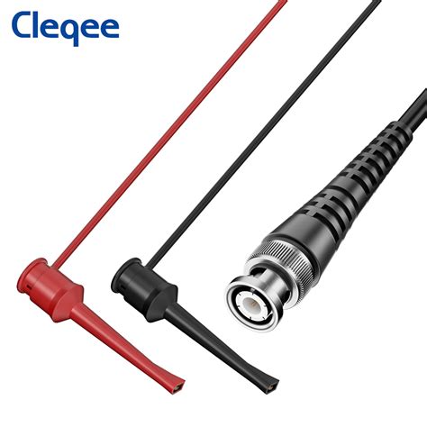 Cleqee P B Bnc Q Male Plug To Dual Test Hook Clip Oscilloscope