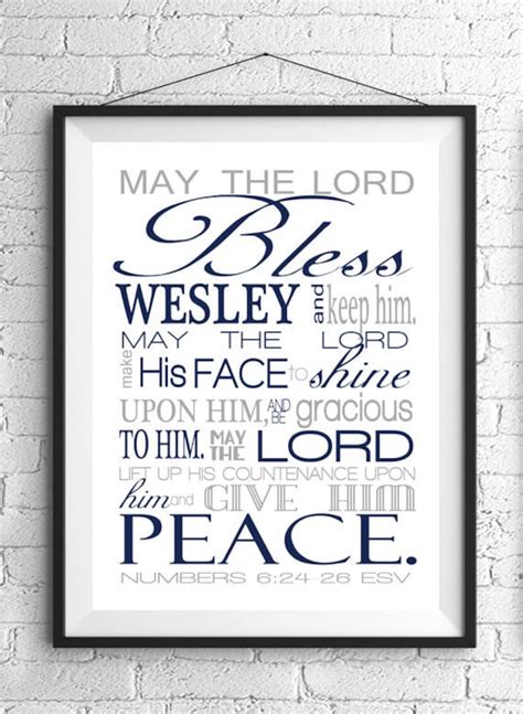 May The Lord Bless You Bible Verse Wall Art Numbers Etsy