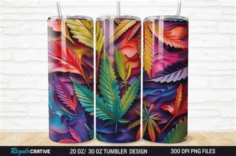 D Cannabis Weed Oz Tumbler Wrap Graphic By Regulrcrative