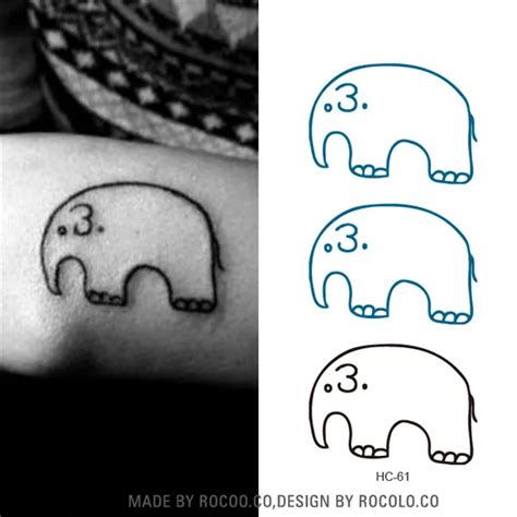 Hc1061 Sex Products Waterproof Fake Tattoo Stickers Men And Women Cartoon Cute Elephant Pattern