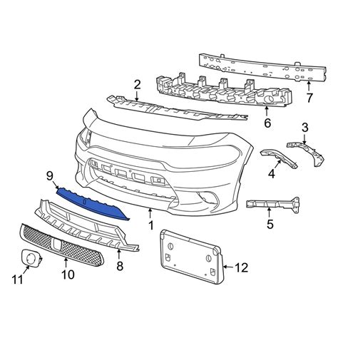 Dodge Oe Aa Front Bumper Cover Spacer Panel