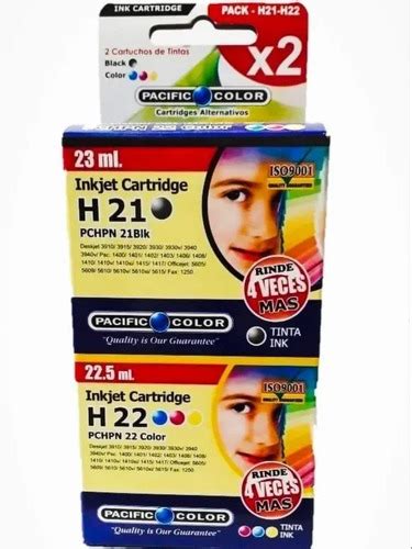 Pack Tinta Cartucho Alternativo Xl H P 21 22 Negro Color Cuotas Sin