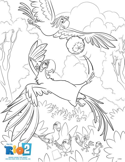 Coloring Page Of Blu And Roberto From Rio2