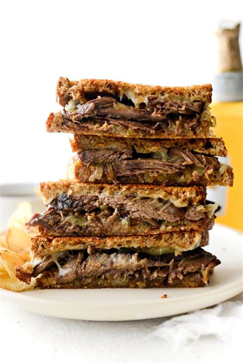 Leftover Pot Roast Cheddar Grilled Cheese Sandwich Karinokada