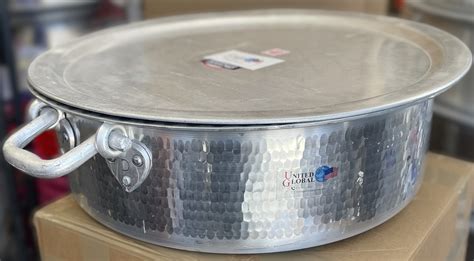 Big Aluminum Hammered Patila Biryani Lagan Brazier W Handle Lid