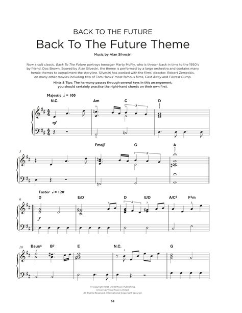 Back To The Future Sheet Music Alan Silvestri Really Easy Piano