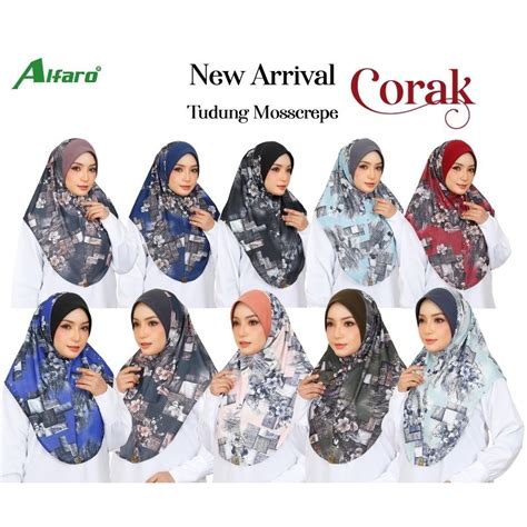 Alfaro Exclusive Tudung Mosscrepe Corak Shopee Philippines