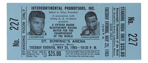 1965 Muhammad Ali Vs Sonny Liston Phantom Punch Blue Full Ticket – Sports Integrity