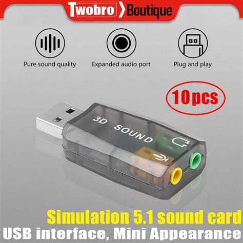 Twobao Adaptador De Tarjeta De Sonido De Audio Para Pc Ordenador