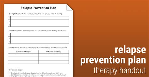 Relapse Prevention Plan Version 2 Worksheet Therapist Aid DBT Worksheets