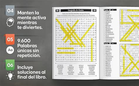 Sopa De Letras En Español 500 Busca Palabras Letra Grande Para Adultos Word Searches In