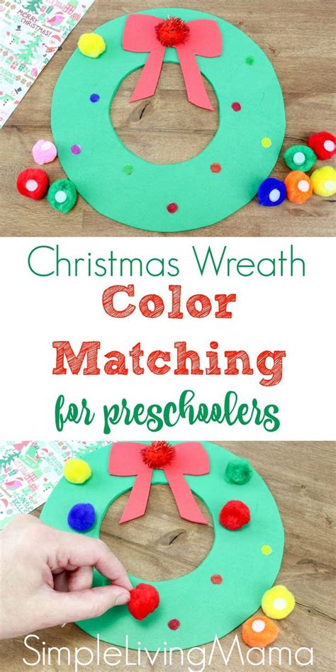 Christmas Wreath Color Match Game For Preschoolers Christmas Activity