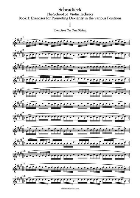 Free Violin Sheet Music Schradieck Book 1 No 1 Michael Kravchuk