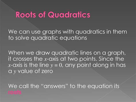 Maths Solving Quadratics Graphically Ppt Download