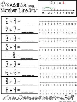 Addition On A Number Line Differentiated Math 1st Grade Math