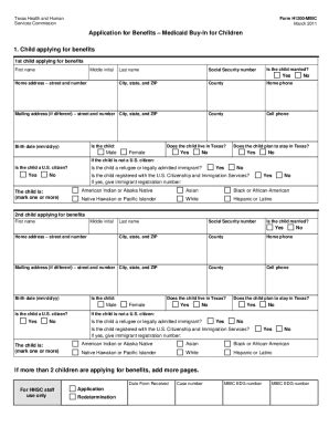 Medicaid Application Texas Forms And Templates Fillable Printable