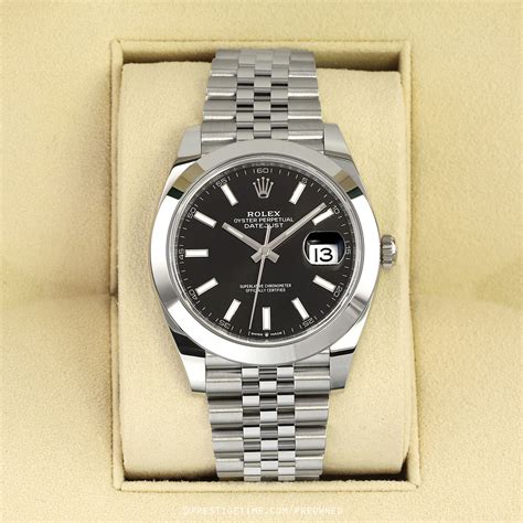 Pre Owned Rolex Datejust Mm Black Index Jubilee