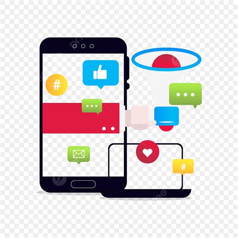 ilustrasi  ikon media sosial ponsel  laptop telepon laptop