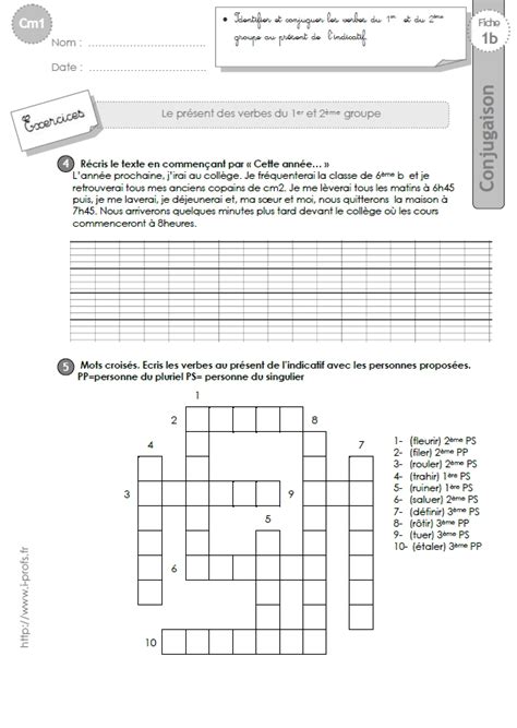 Cm1 Conjugaison Fiches I Profs