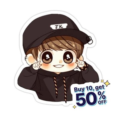 "JK chibi" Sticker for Sale by spunky-creation in 2024 | Chibi, Bts ...