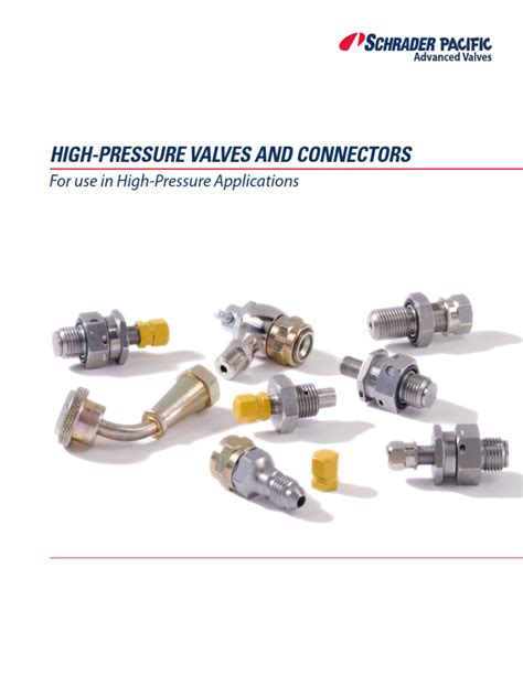schrader high pressure valves  connectors