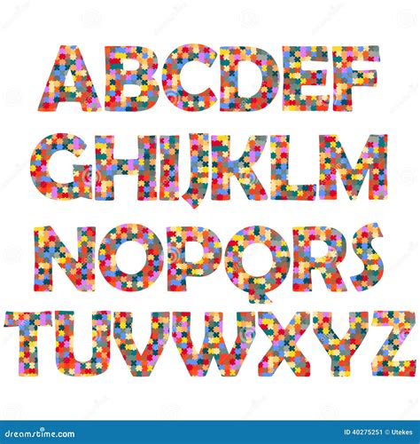 Mosaic Alphabet Stock Vector Illustration Of Bright 40275251