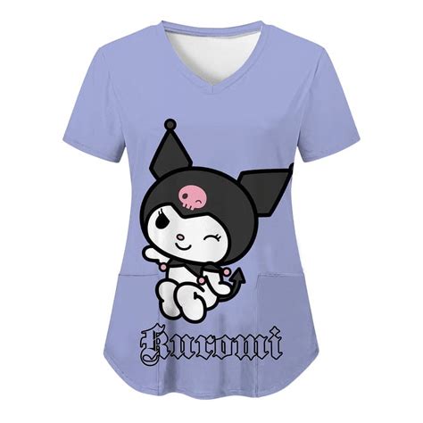 Hello Kitty Kuromi Sanrio Woman Clothing 3d Print T Shirt Pocket