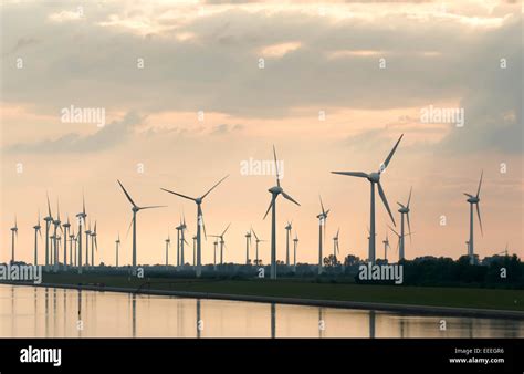 Emden, Germany, wind farm at Emden outer harbor Stock Photo - Alamy