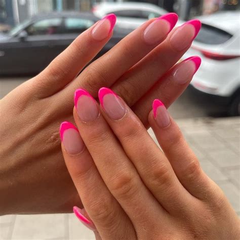 Pink French Tip Nails Google Search Pink Tip Nails Pink French