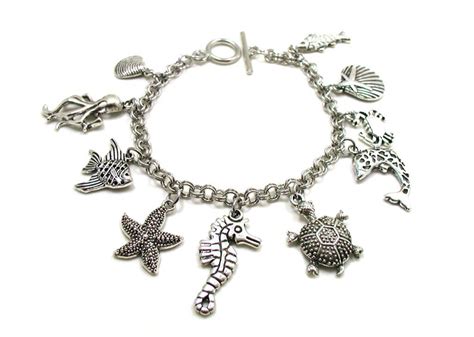 Ocean Charm Bracelet Beach Bracelet Marine Life Bracelet Etsy