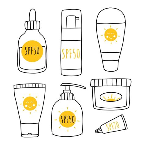 Premium Vector Set Of Sunscreens Lotions With Spf Sunscreen