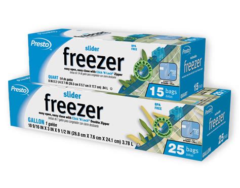 Slider Freezer Bags Presto Consumer