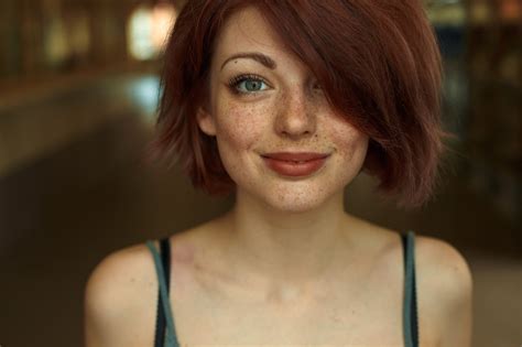 Freckles Redhead Blue Eyes Portrait Women Hd Wallpaper Rare Gallery