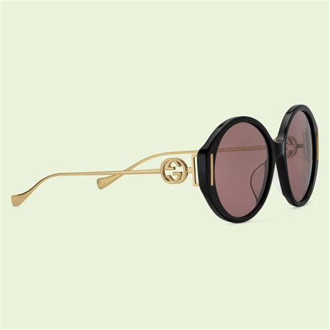 Round Frame Sunglasses In Black Acetate Gucci® Canada