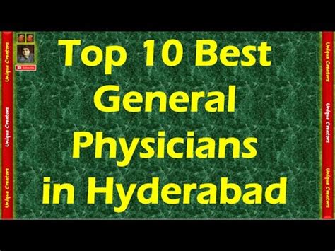 Top Best General Physicians In Hyderabad Unique Creators Youtube