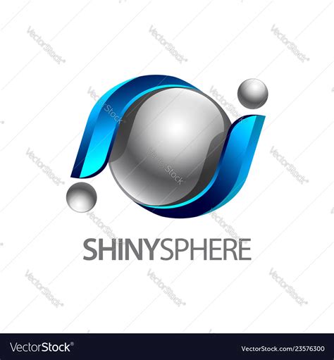 Shiny Sphere 3d Logo Concept Design Symbol Vector Image