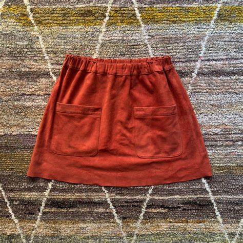 Swildens Skirts Vintage Suede Mini Skirt Red Poshmark