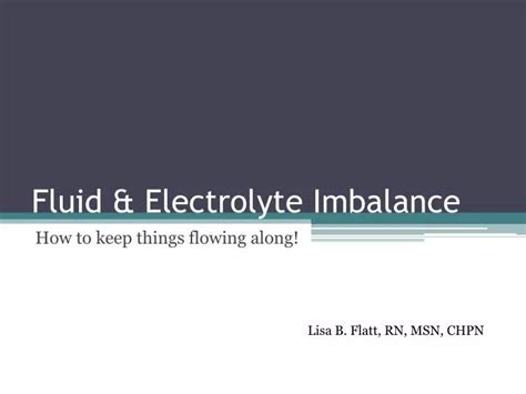 PPT Fluid Electrolyte Imbalance PowerPoint Presentation Free