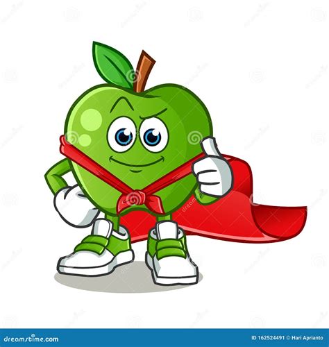 Apple Fruit Hero Superhero Character Guard Stock Vector A8d