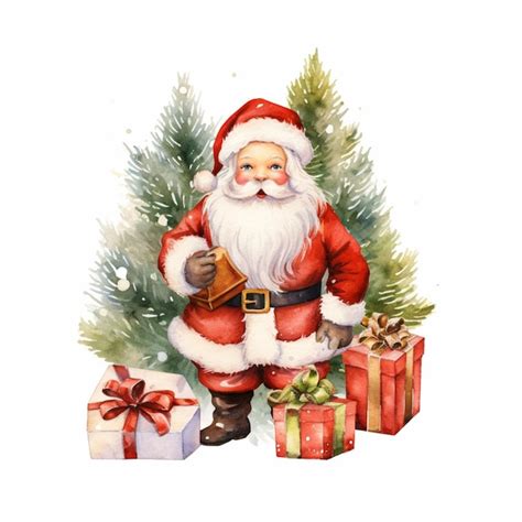 Premium Ai Image There Is A Santa Claus Standing Next To A Christmas