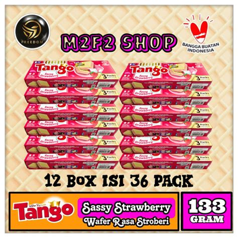 Jual Tango Wafer Sassy Strawberry Krim Stroberi Susu Box 133 Gr 12