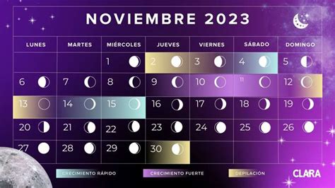 Calendario Lunar De Noviembre Calendario Lunar Calendario Lunares