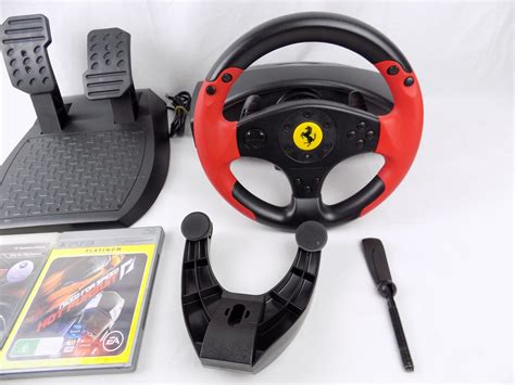 Playstation 3 Ps3 Pc Thrustmaster Ferrari Red Legend Edition Racing Wheel 3x Games