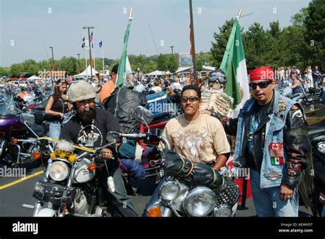 A group of Mexican harley davidson bikers at the rally Stock Photo ...