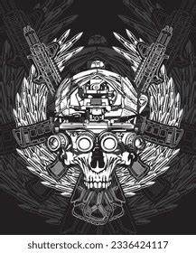 Bullets Skull M4 Logo Vector Stock Vector (Royalty Free) 2336424117 ...