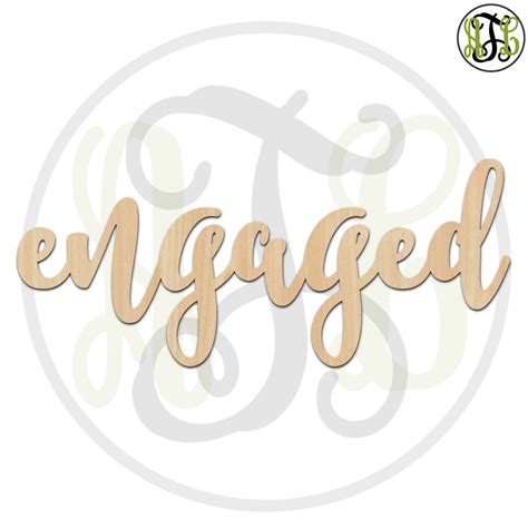 Engaged 320213frft Word Cutout Unfinished Wood Cutout Etsy