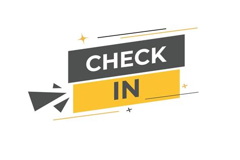 Check In Button Speech Bubble Banner Label Check In Vector