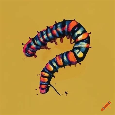 Screen Print Of A Caterpillar