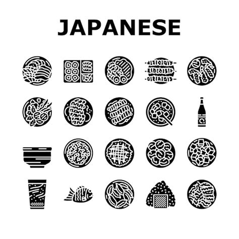 Premium Vector Japanese Food Asian Meal Icons Set Vector