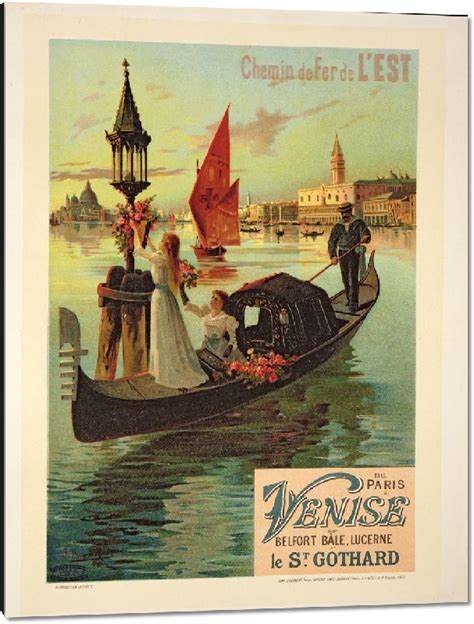 Impression Sur Aluminium Reproduction D Affiche Vintage Paris Venise